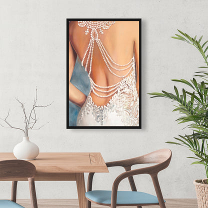 Romantic Blue Wedding Dress Canvas | Home Decor Wall Art
