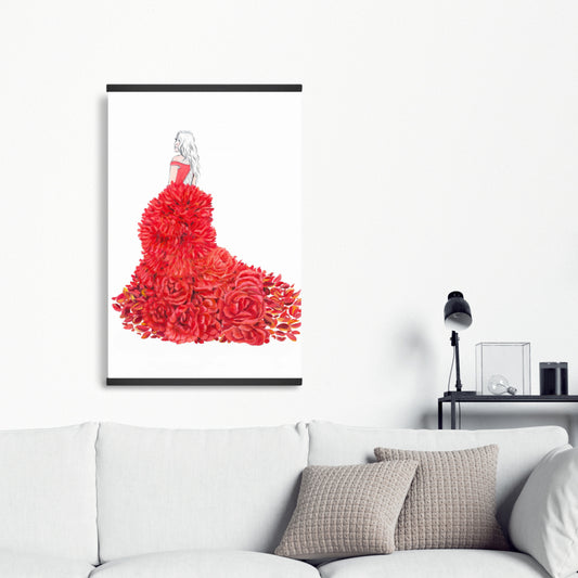 Romantic Flowers Bedroom Canvas - Flower Dress Home Decor