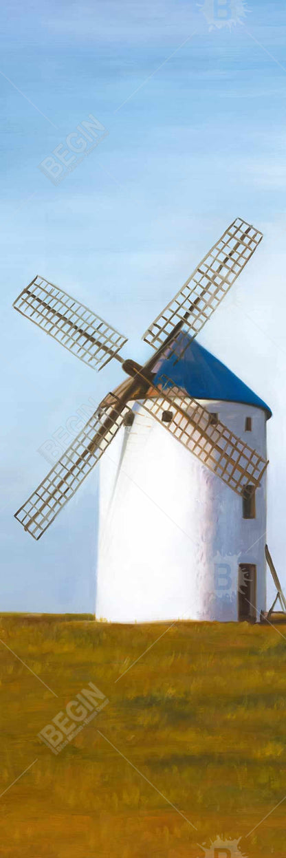 Rustic Livingroom Decor | Big Windmill Framed Canvas Art