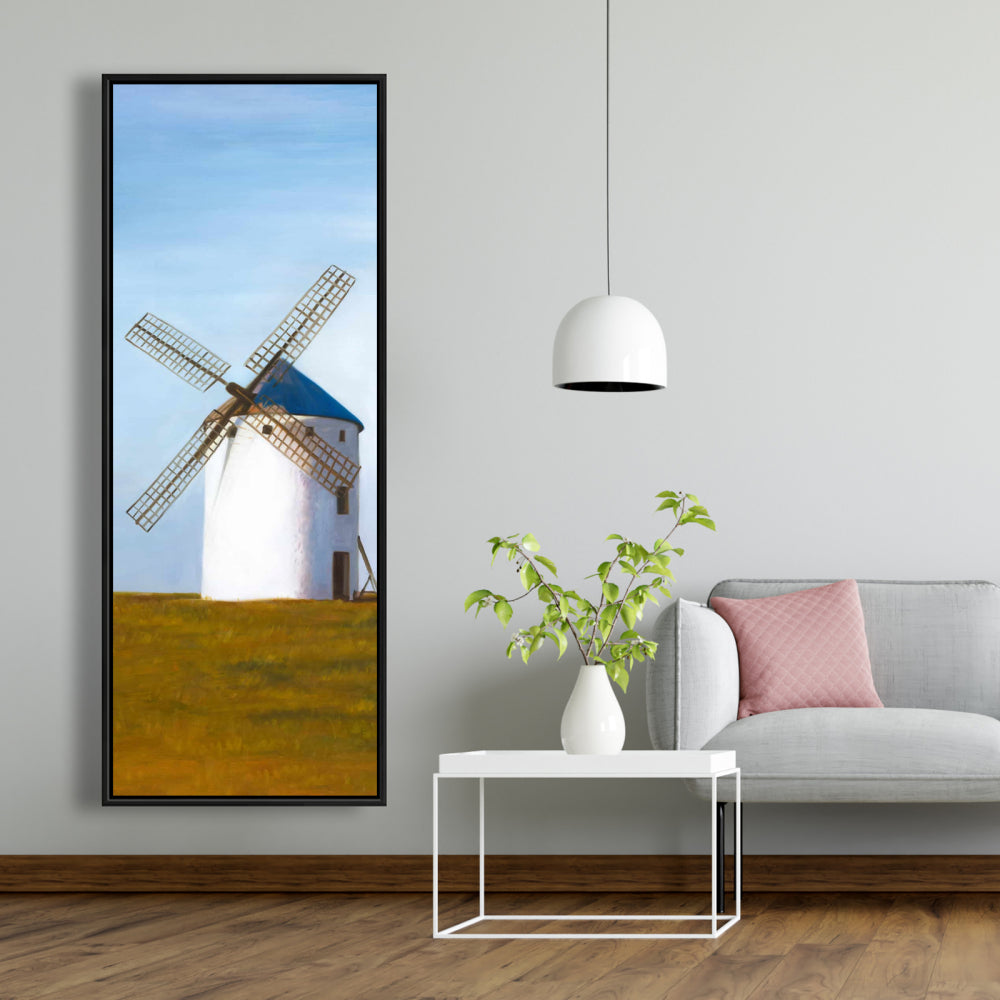 Rustic Livingroom Decor | Big Windmill Framed Canvas Art