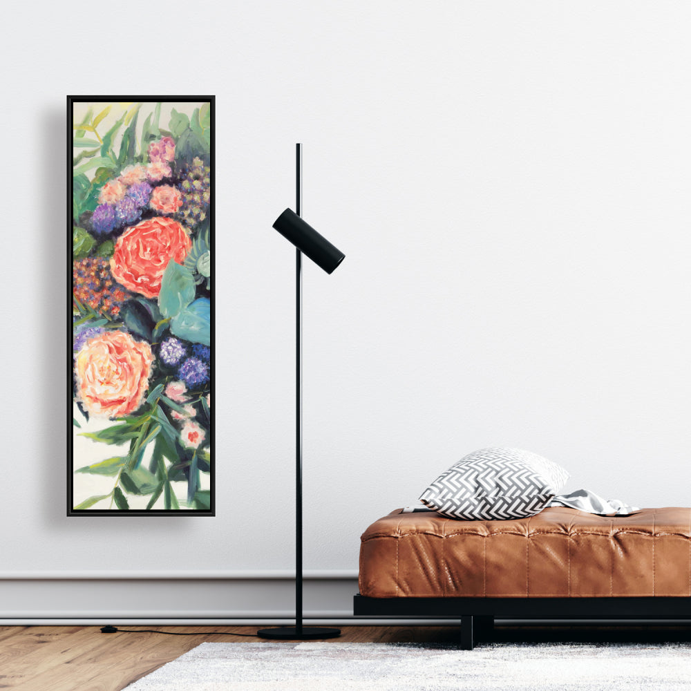 Toile verte « Mélodie de fleurs » – Décoration murale moderne pour chambre à coucher