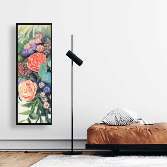 Toile verte « Mélodie de fleurs » – Décoration murale moderne pour chambre à coucher