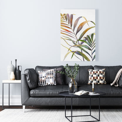 Watercolor Tropical Palm Leaves Canvas | Botanical Wall Art
