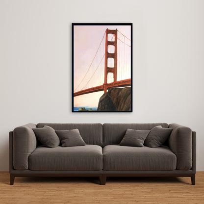 Sunset on the Golden Gate Bridge Canvas | Modern Home Decor