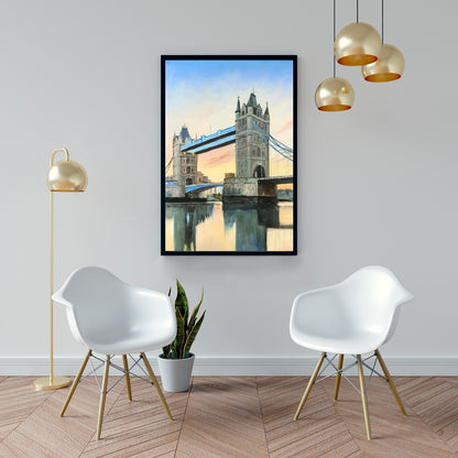 Sunset on London Bridge Canvas | Contemporary Bedroom Decor