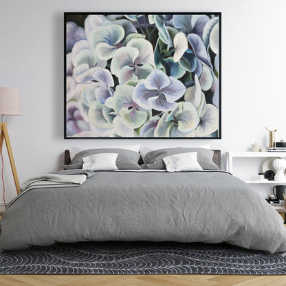 Colorful Hydrangea Flowers Canvas - Purple Rustic Bedroom Decor