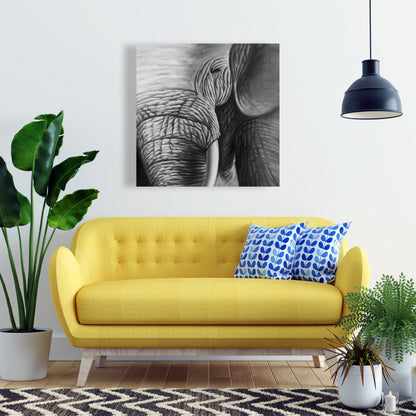 Elephant Canvas Wall Art | Living Room Decor | Animal Prints