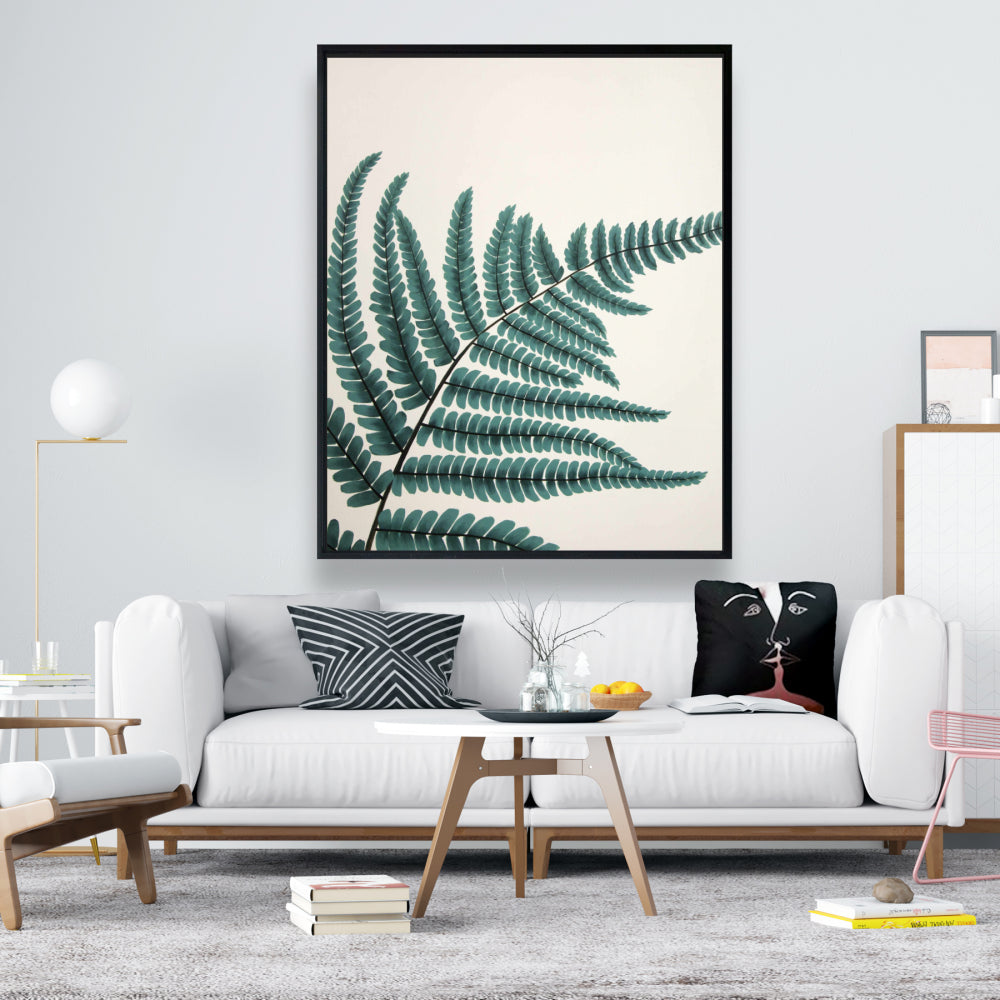Fern Floral & Botanical Green Bedroom Framed Canvas Decor