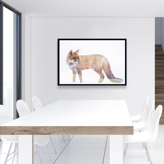 Toile encadrée Forêt et Renard | Décoration murale pittoresque pour chambre à coucher