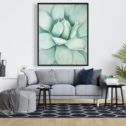 Succulent Closeup - Contemporary Floral Canvas for Home Decor