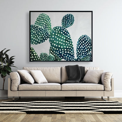 Botanical Opuntia Cactus Canvas | Floral Bedroom Wall Decor