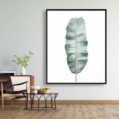 Toile botanique exotique à motif de feuille de bananier | Décoration murale