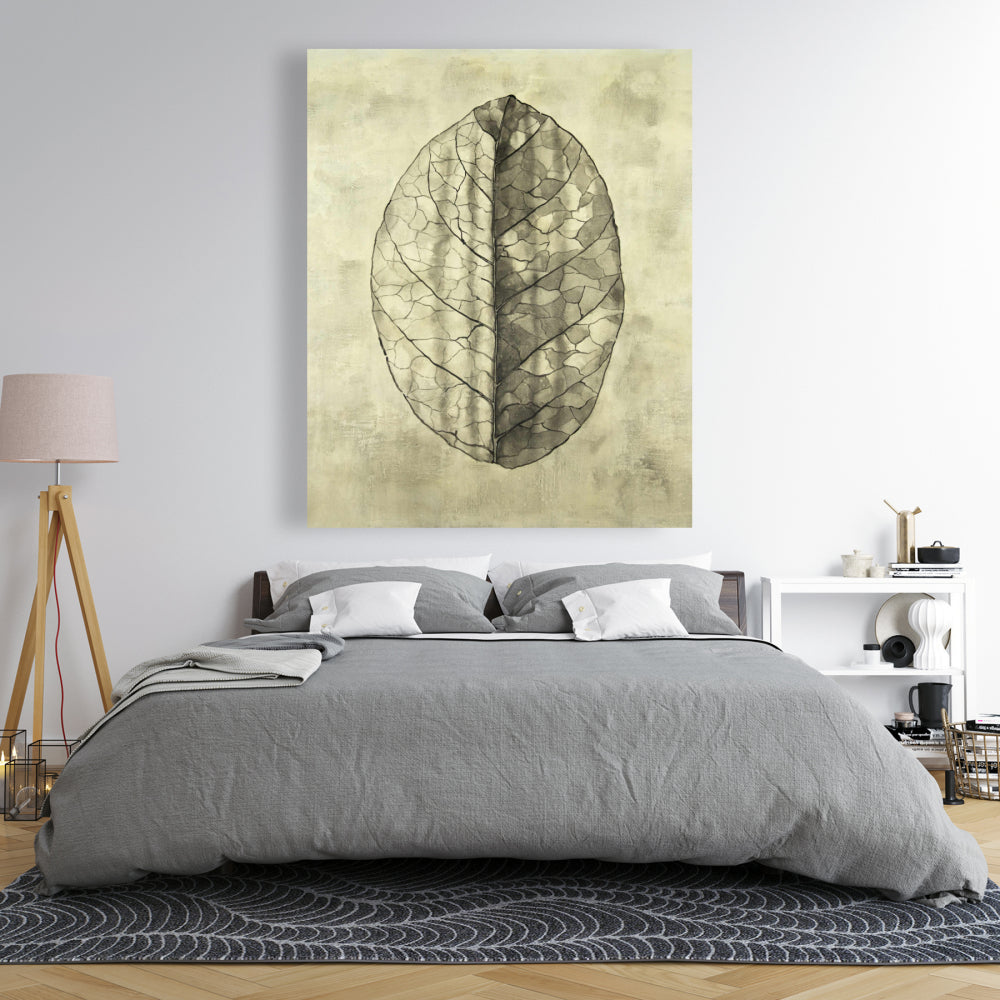Translucent Minimalist Leaves Canvas | Botanical Home Decor