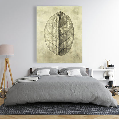 Translucent Minimalist Leaves Canvas | Botanical Home Decor