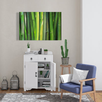 Toile de bambou – Décoration de chambre botanique | Art floral