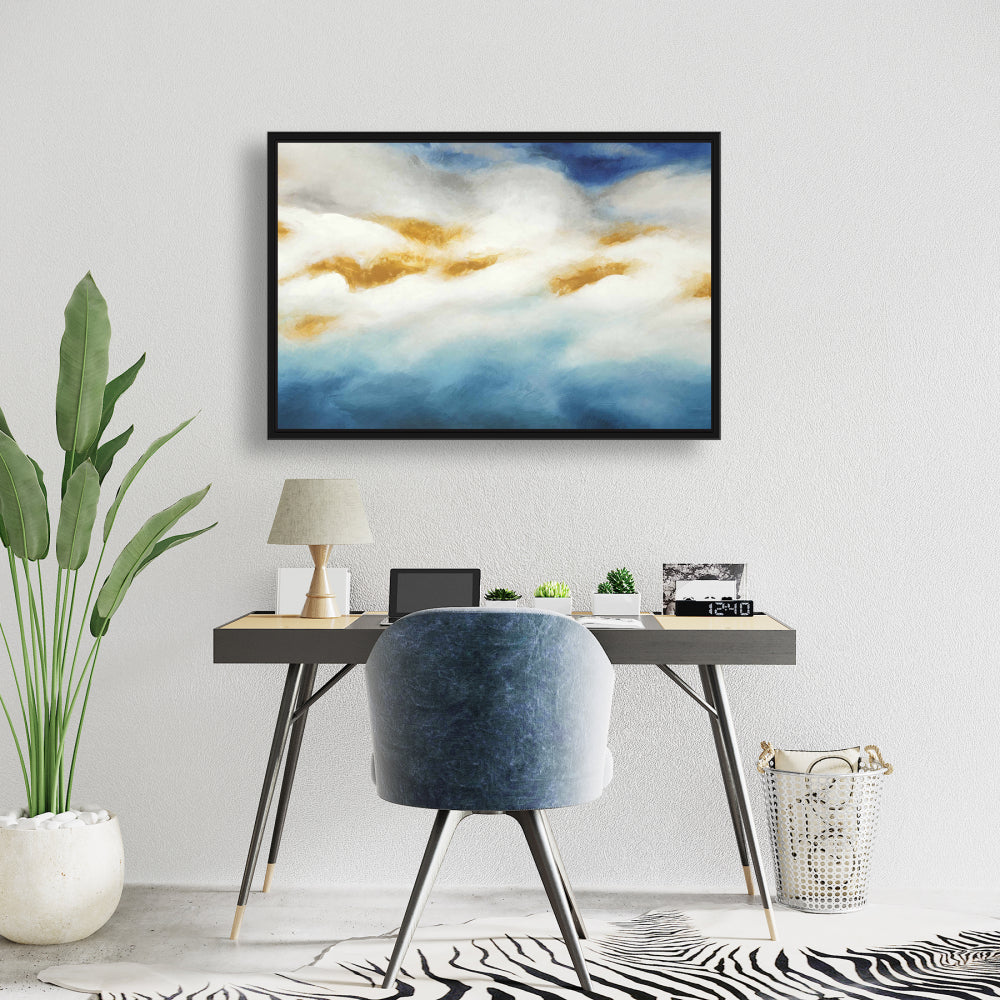 Abstract Landscape Canvas | Blue Patterned Wall Art Decor