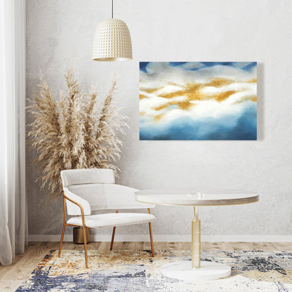 Abstract Clouds Canvas - Blue Contemporary Pattern Decor