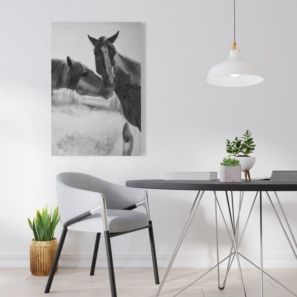 Horses Lover Monochrome Farm Animals Canvas - Home Decor