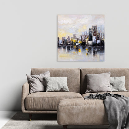 Industrial Cities Building Canvas | Abstract City in the Morning
