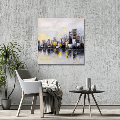 Industrial Cities Building Canvas | Abstract City in the Morning