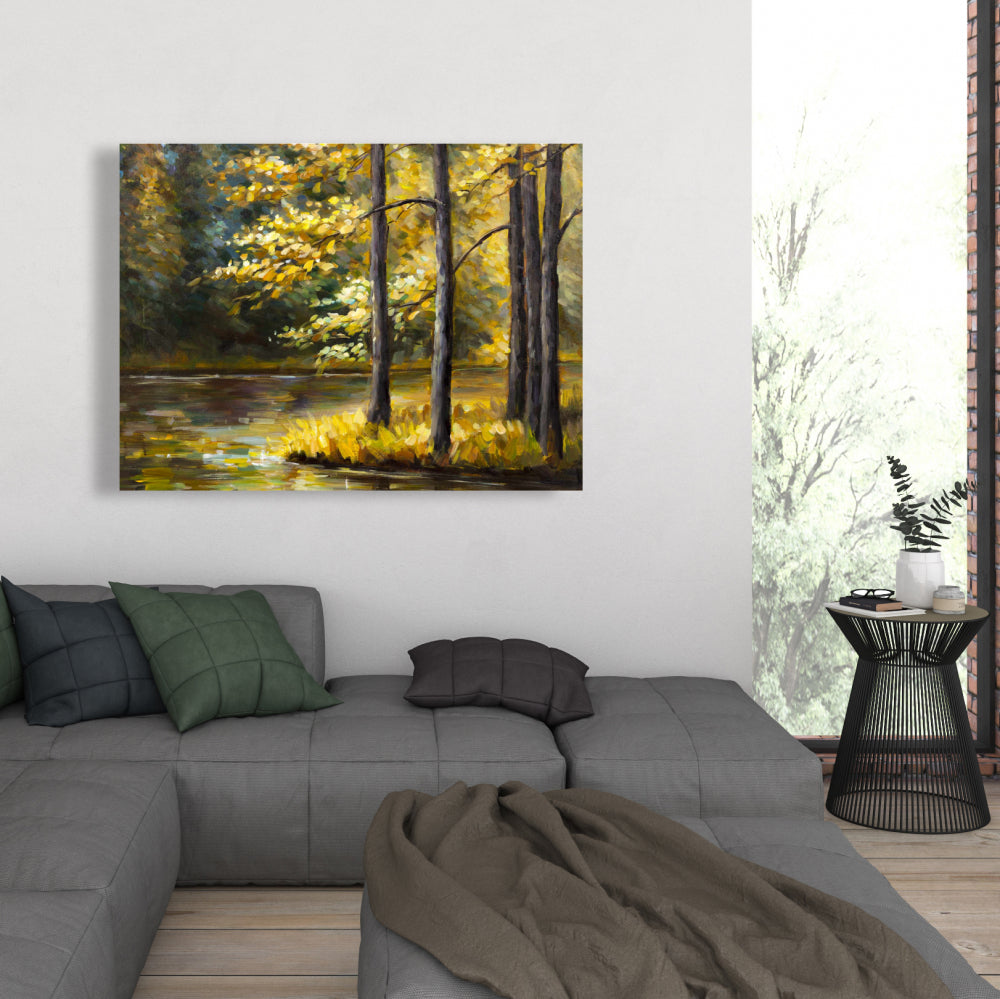 Toile Paysage d'automne - Arbres contemporains pour la décoration de la chambre