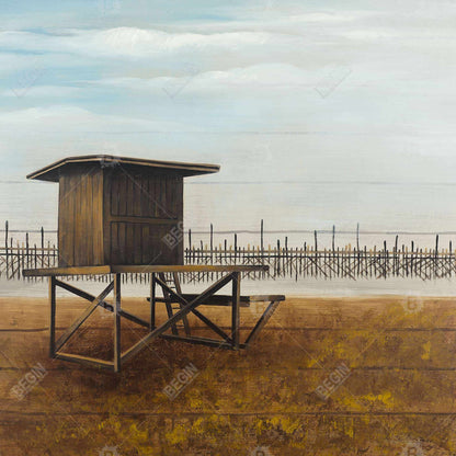 Toile représentant la tour de sauvetage de Newport Beach – Décoration d'intérieur côtière