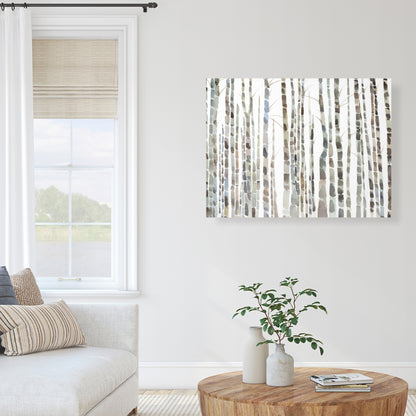 Minimalist White Birch Trees Canvas | Forest Home Decor
