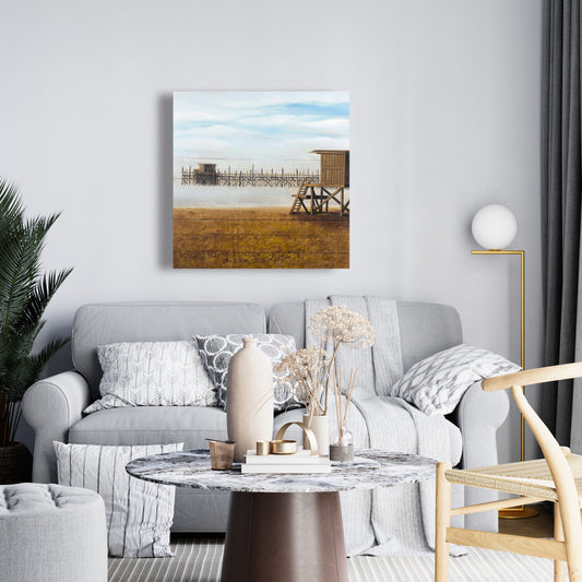 Lifeguard Tower Beach Canvas | Marine Coastal Blue Decor
