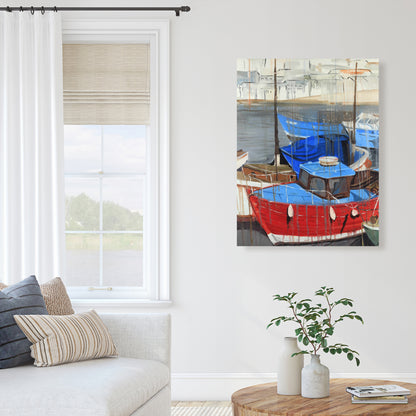 Blue Coastal Canvas - Rainy Day at the Dock | Home Decor