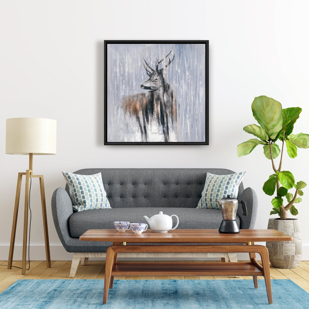 Toile « Cerf dans la forêt » | Décoration murale moderne pour chambre à coucher
