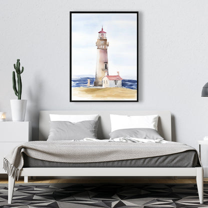 Toile du phare de Yaquina Head, Oregon - Décoration côtière marine