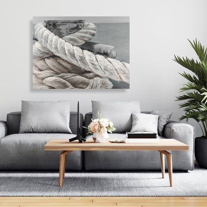 Toile de salle de bain beige | Décoration d'intérieur en corde de bateau torsadée