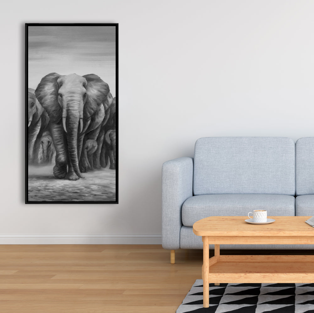 Herd of Elephants Canvas | African Decor | Livingroom Art