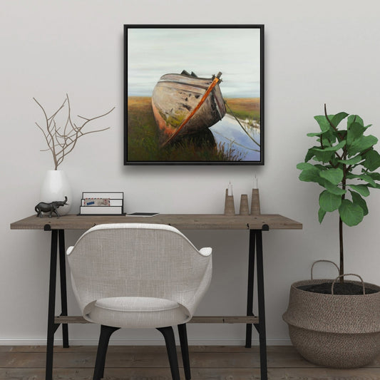 Toile contemporaine pour chambre à coucher | Décoration murale représentant un vieux bateau abandonné