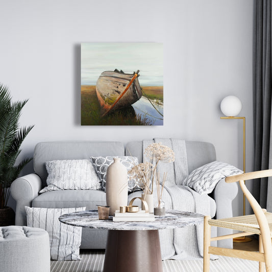 Contemporary Bedroom Canvas | Old Abandoned Boat in Swamp