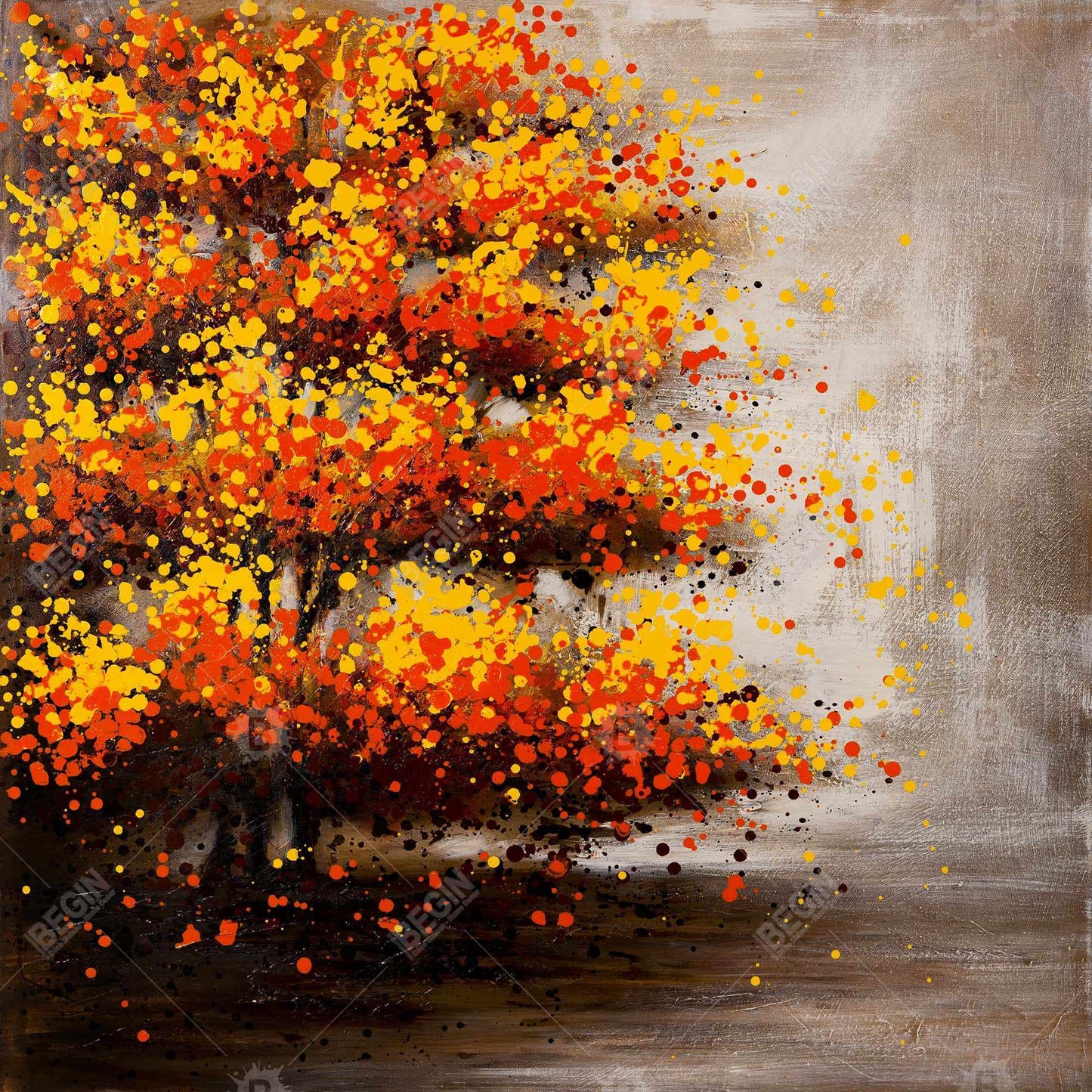 Toile « Paysages bruns à pois » | Décoration murale