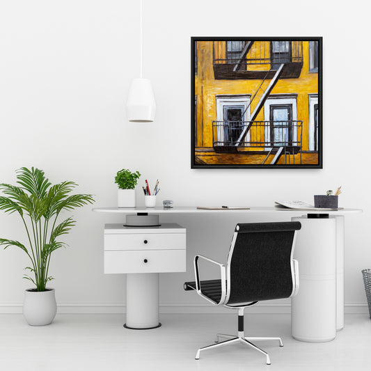 Toile représentant un ancien escalier de secours | Décoration de chambre contemporaine