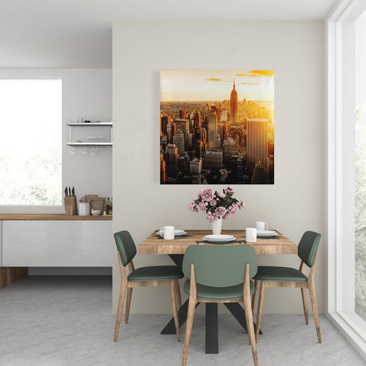 Toile hyperréaliste New York au coucher du soleil | Décoration d'intérieur