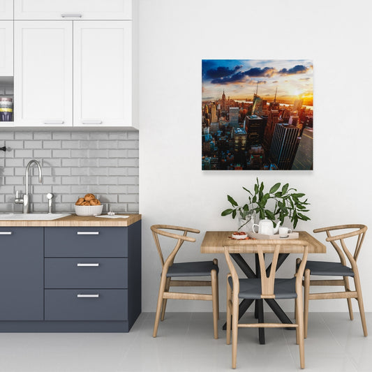 Blue Bedroom Canvas - City of New York by Dawn | Home Decor