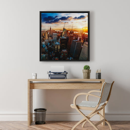 New York vue de l'aube | Toile encadrée pour décoration intérieure