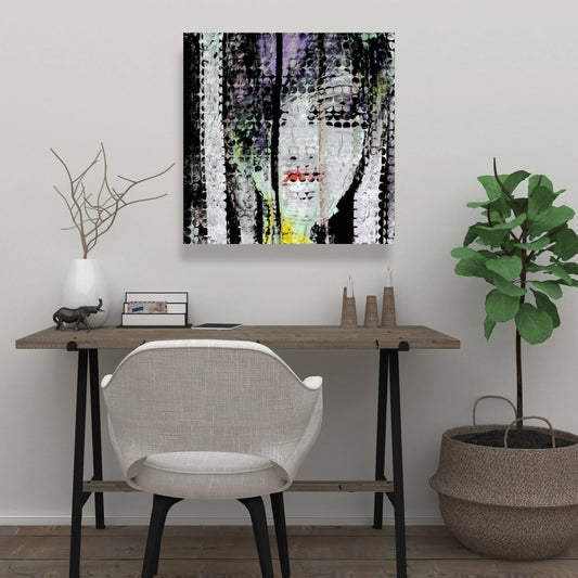 Retro Woman Bedroom Canvas - Abstract Colorful Face Decor