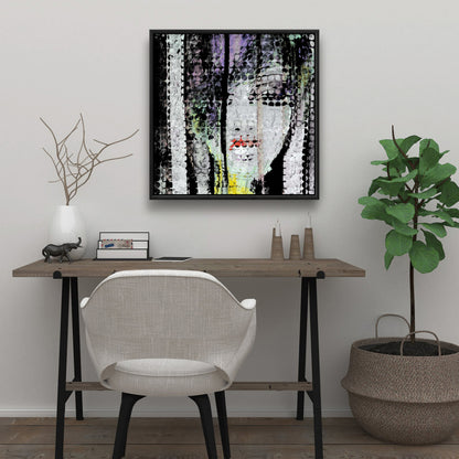 Abstract Colorful Woman Face Canvas | Black Woman Wall Art
