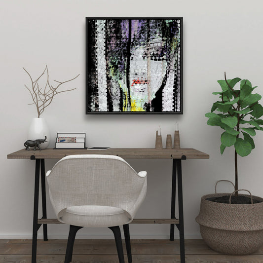 Abstract Colorful Woman Face Canvas | Black Woman Wall Art