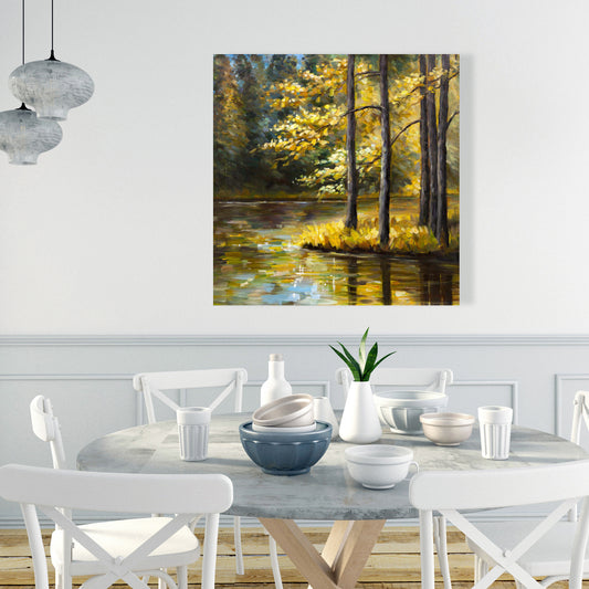 Toile Paysage d'automne - Arbres contemporains pour la décoration de la chambre