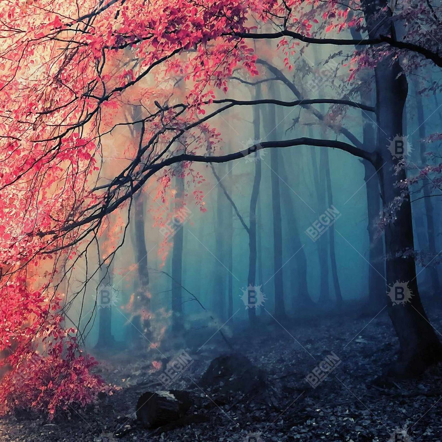 Pink Leaves Canvas - Elegant Home Decor Wall Art