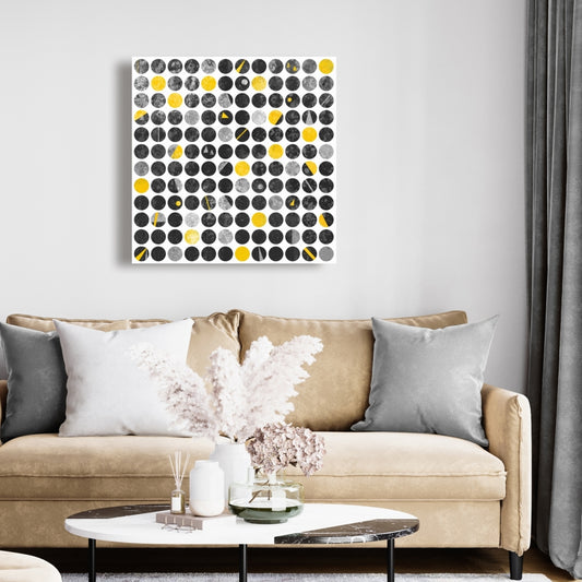 Grunge Circles Industrial Abstract Canvas - Home Decor Art