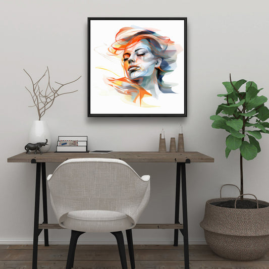Beauty Waves | Blue Minimalist Framed Canvas for Home Decor