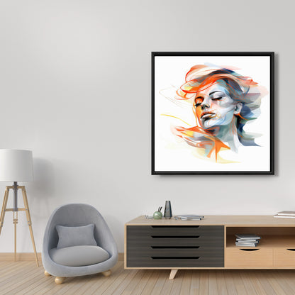 Beauty Waves | Blue Minimalist Framed Canvas for Home Decor