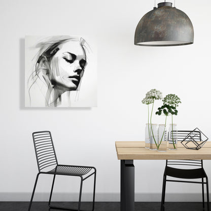 Monochrome Beauty Canvas - Feminine Traits | Home Decor Art