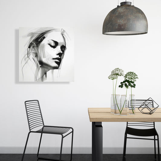 Monochrome Beauty Canvas - Feminine Traits | Home Decor Art